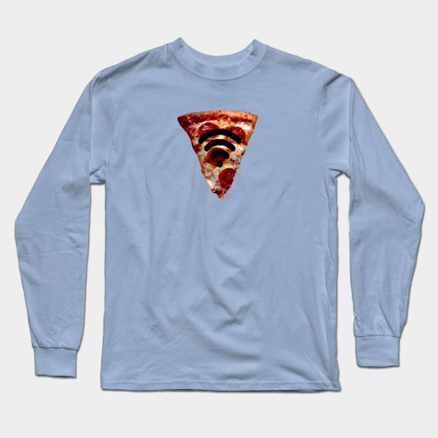 Wi fi pizza slice Long Sleeve T-Shirt by Blacklinesw9